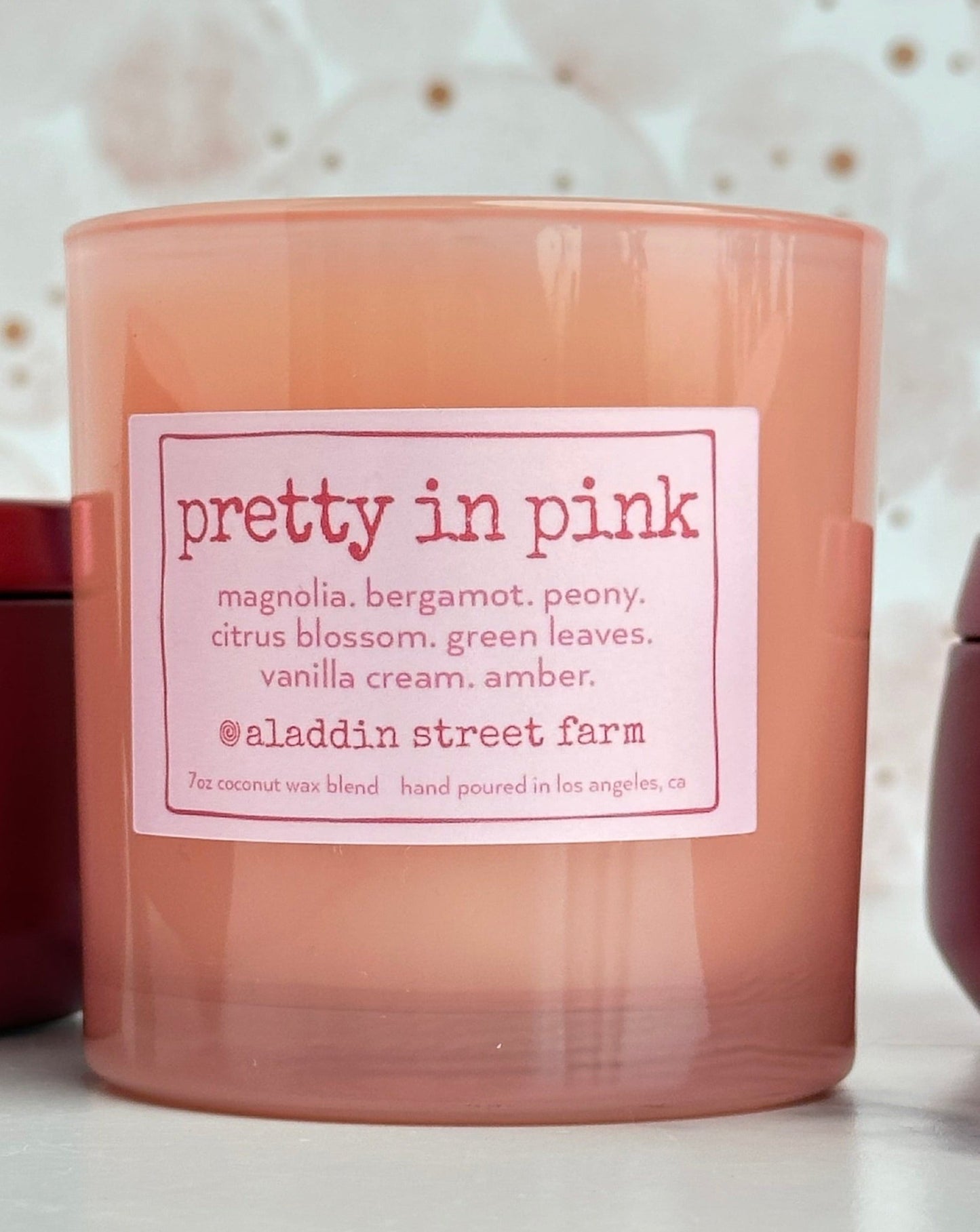 pretty in pink exclusive candle valentines day magnolia bergamot peony citrus blossom vanilla cream amber 7 oz coconut wax candle