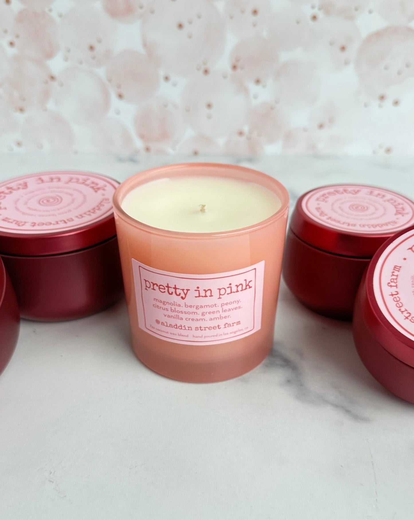 pretty in pink exclusive candle valentines day magnolia bergamot peony citrus blossom vanilla cream amber 7 oz coconut wax candle