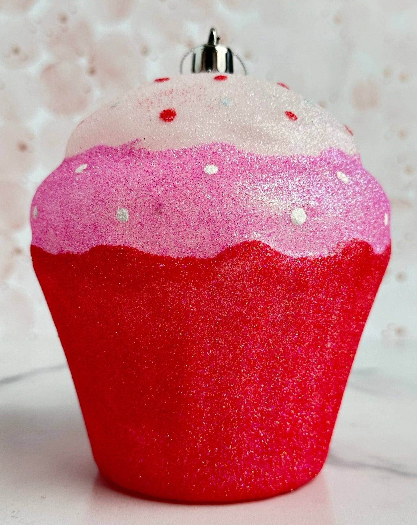 giant pink glitter cupcake ornament valentines day ornament