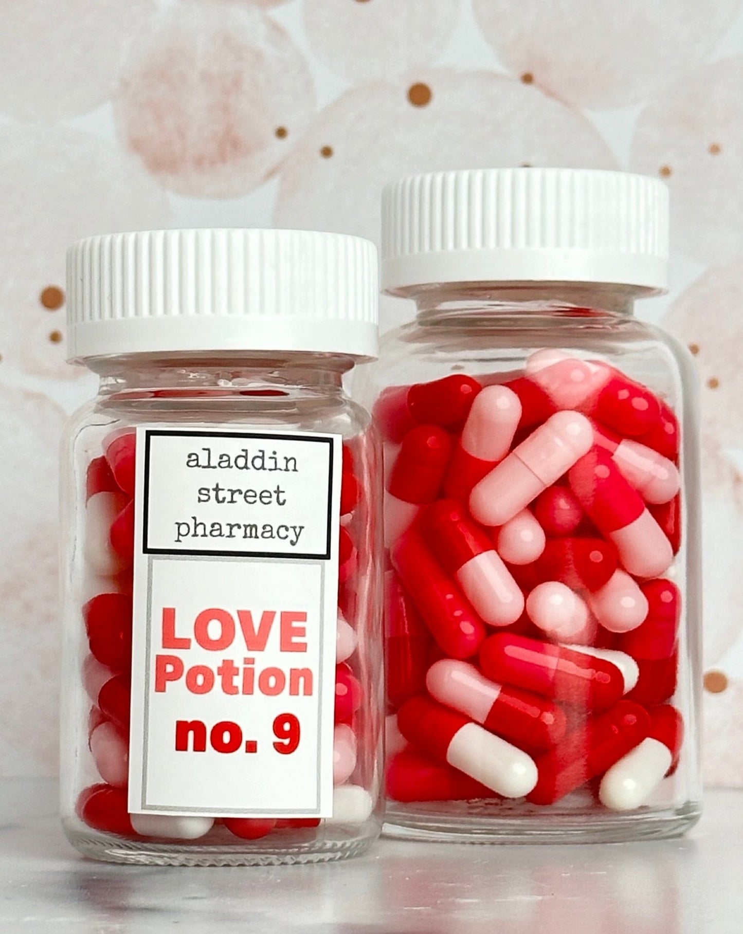 love potion no. 9 prescription pill ornament decor - set of 2 - exclusive to aladdin street farm