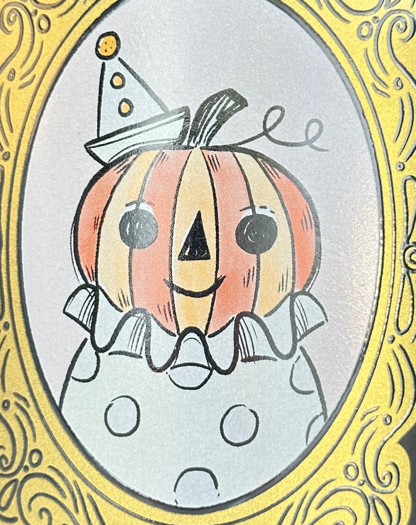 spooky glam portrait planter pot - clown pumpkin