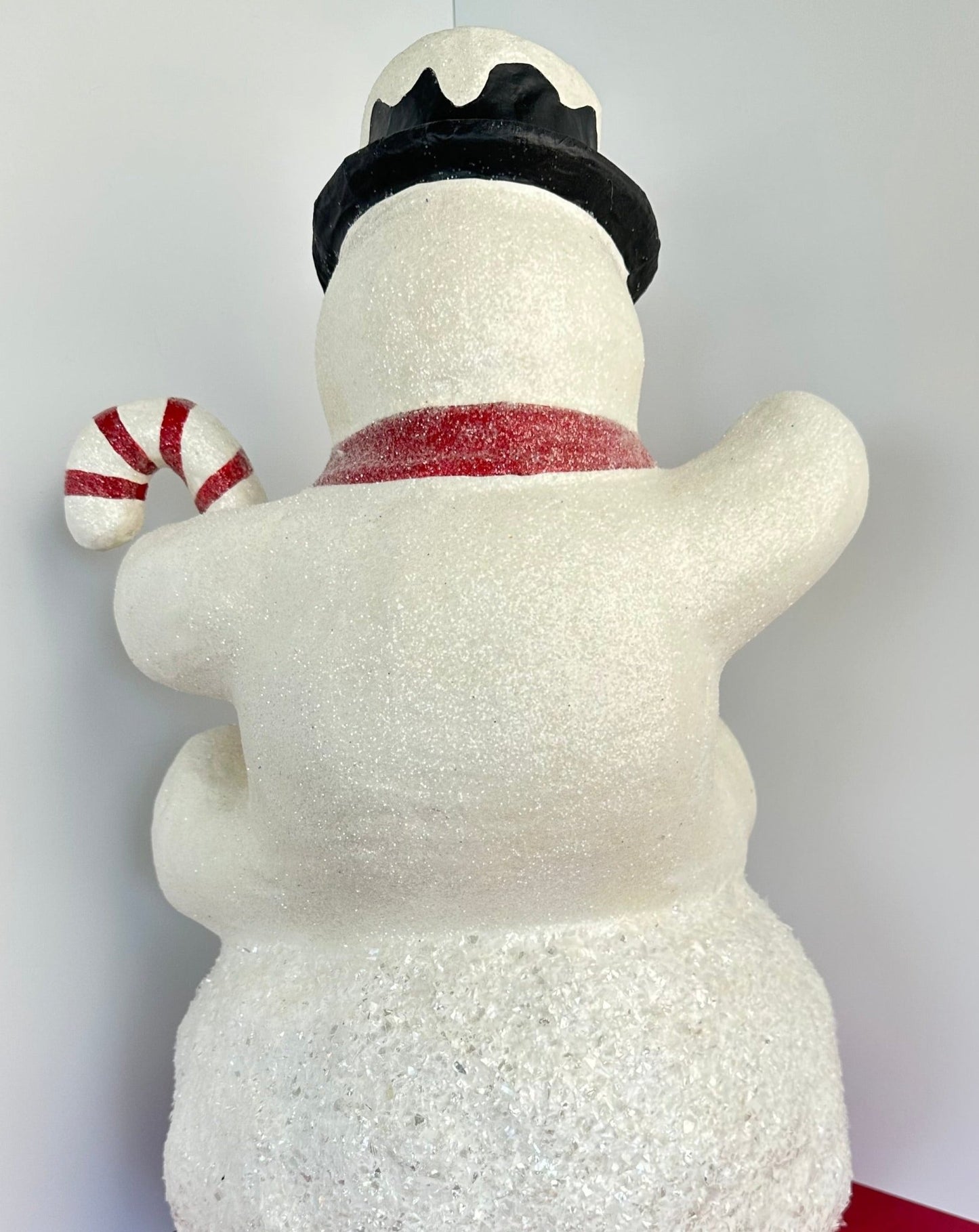 large jolly snowman on snowball - 21.5" tall