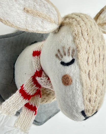 bonnie the winter plush bunny wall mount nursery decor christmas