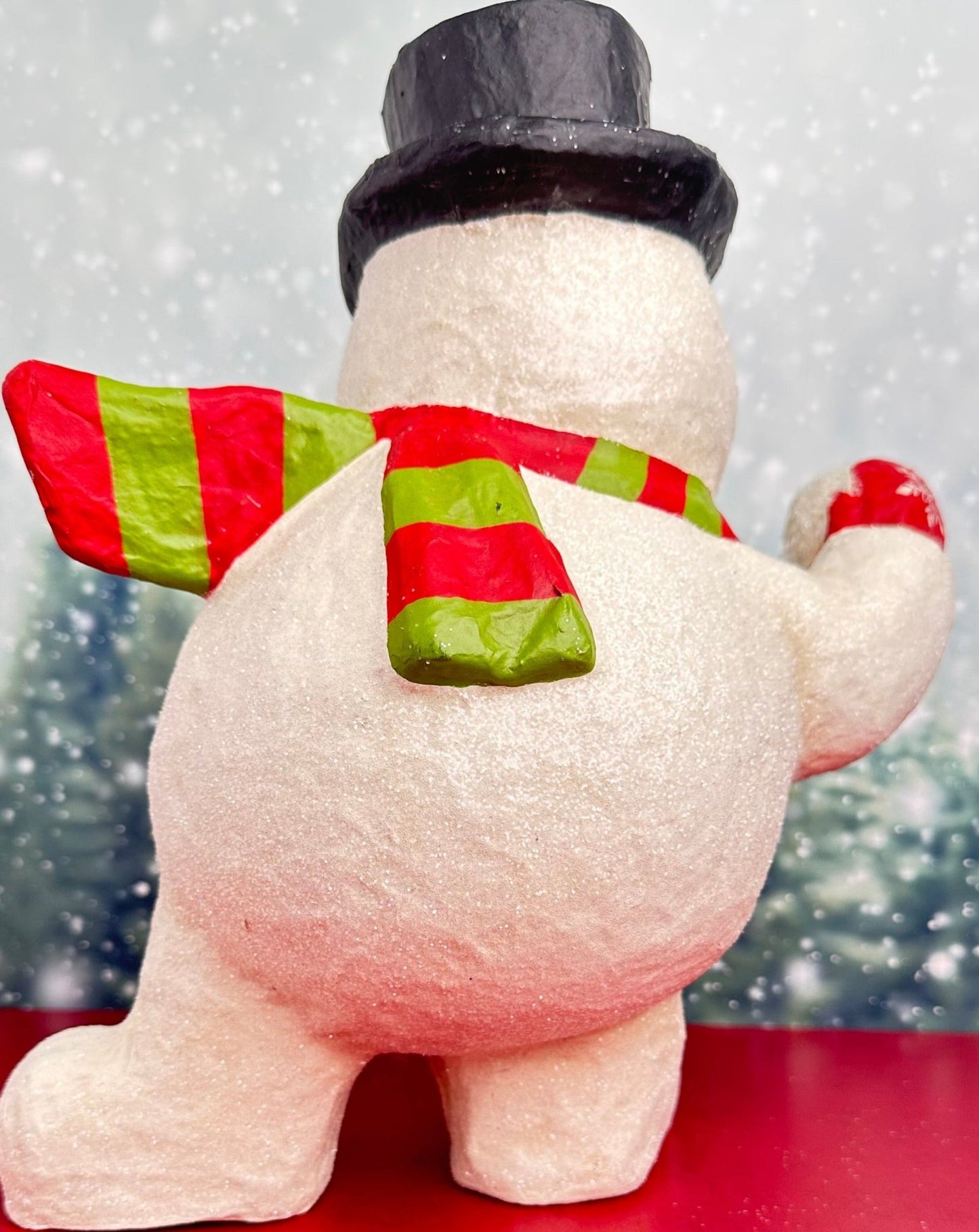 scotty the snowball fight snowman holiday decor figure- approx. 12" tall