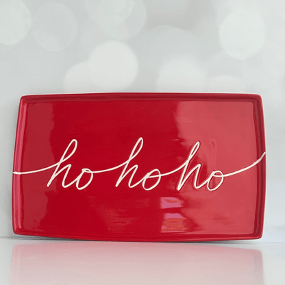 HO HO HO Santa's Cookies ceramic platter