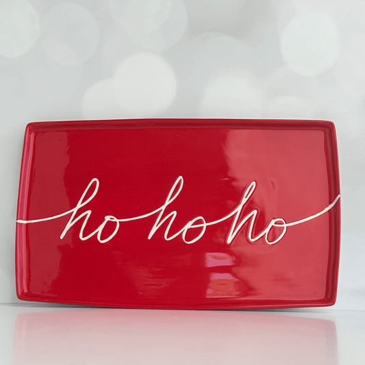 HO HO HO Santa's Cookies ceramic platter