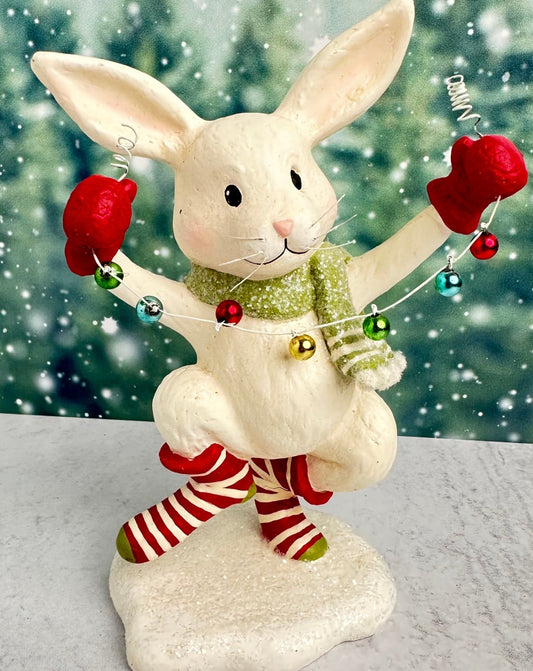 Hoppy the Holiday Hare Christmas figurine