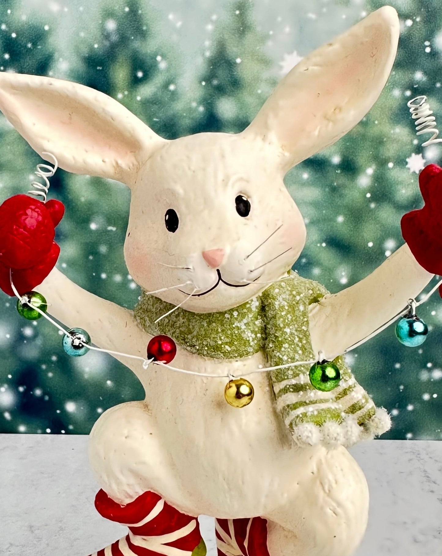 Hoppy the Holiday Hare Christmas figurine