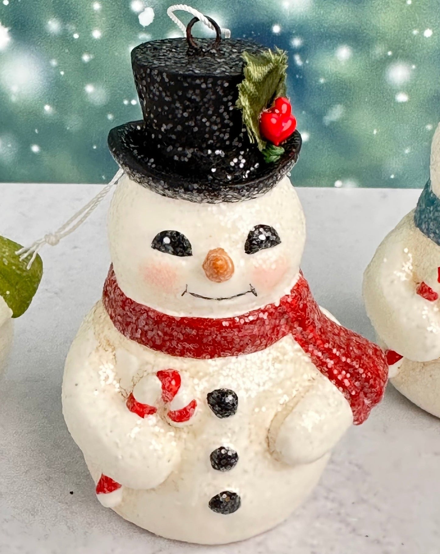 snowman trio ornaments Christmas decor - set of 3