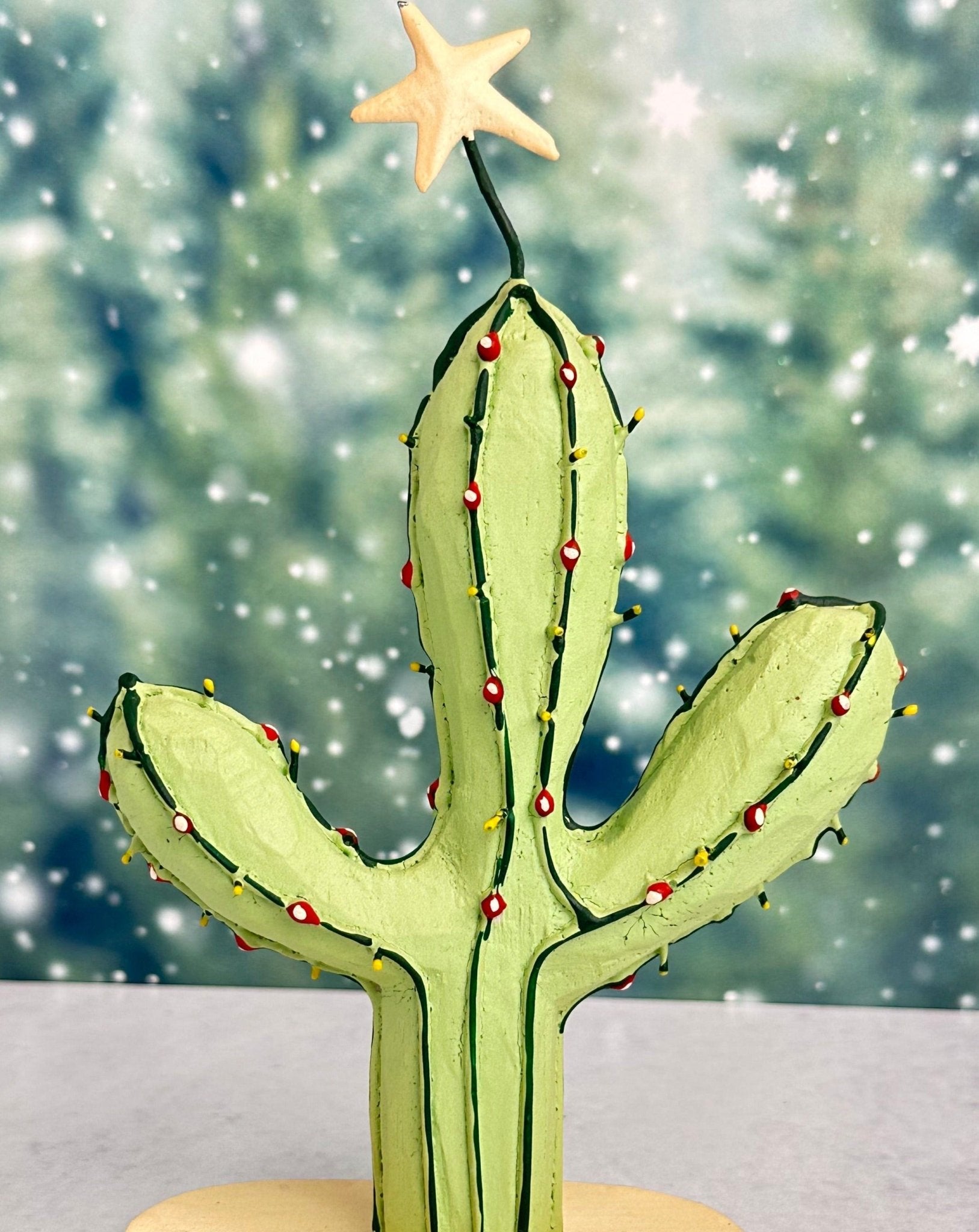 holly jolly cactus Christmas tree - desert holiday ornament