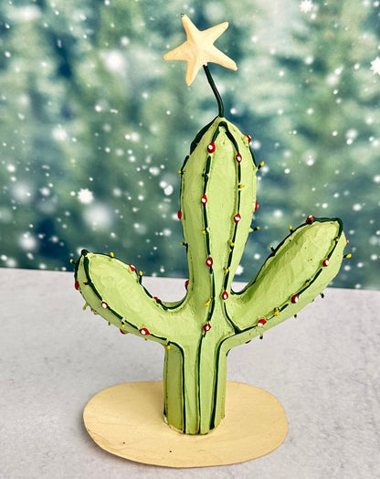 holly jolly cactus Christmas tree - desert holiday ornament