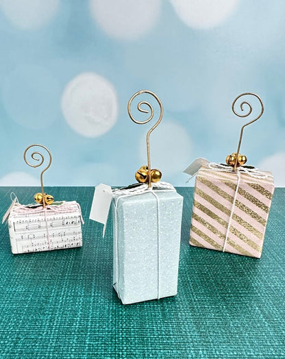 pastel gift box place card holders - set of 3