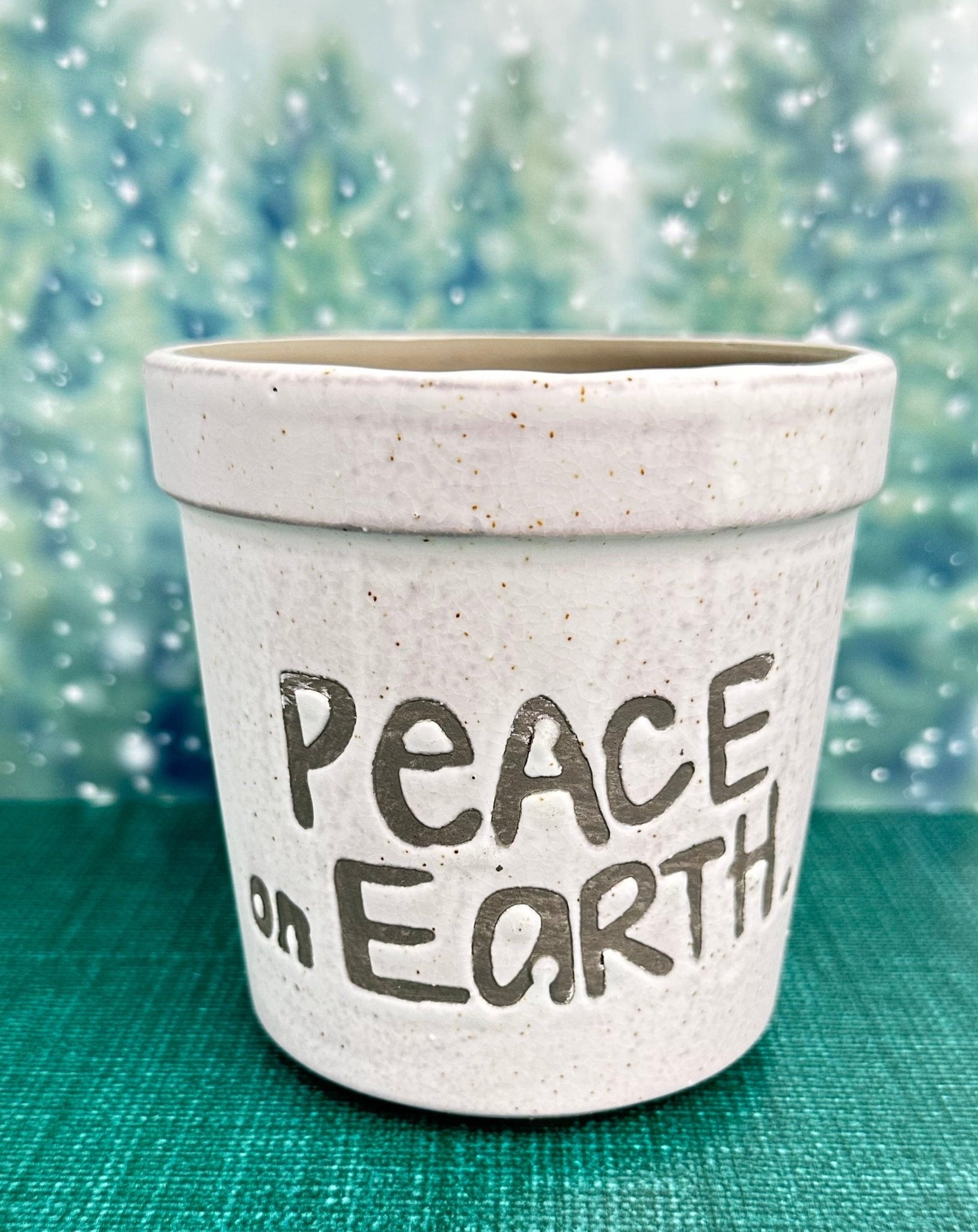 peace on earth planter pot