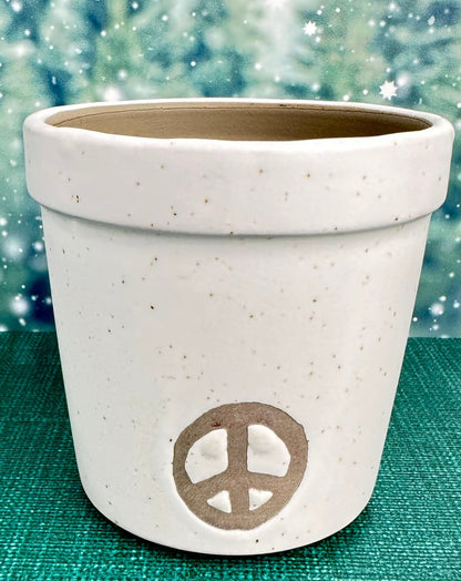 peace symbol planter pot