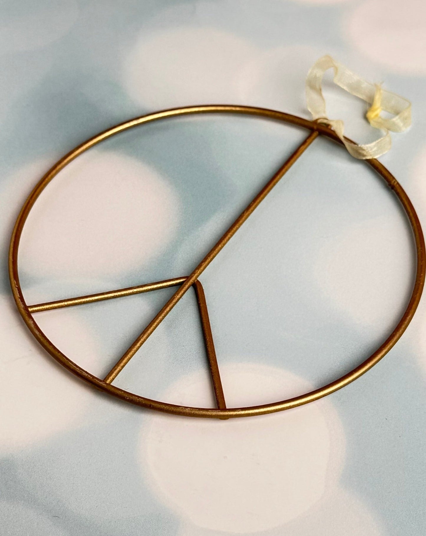 golden peace symbol oversized christmas ornament