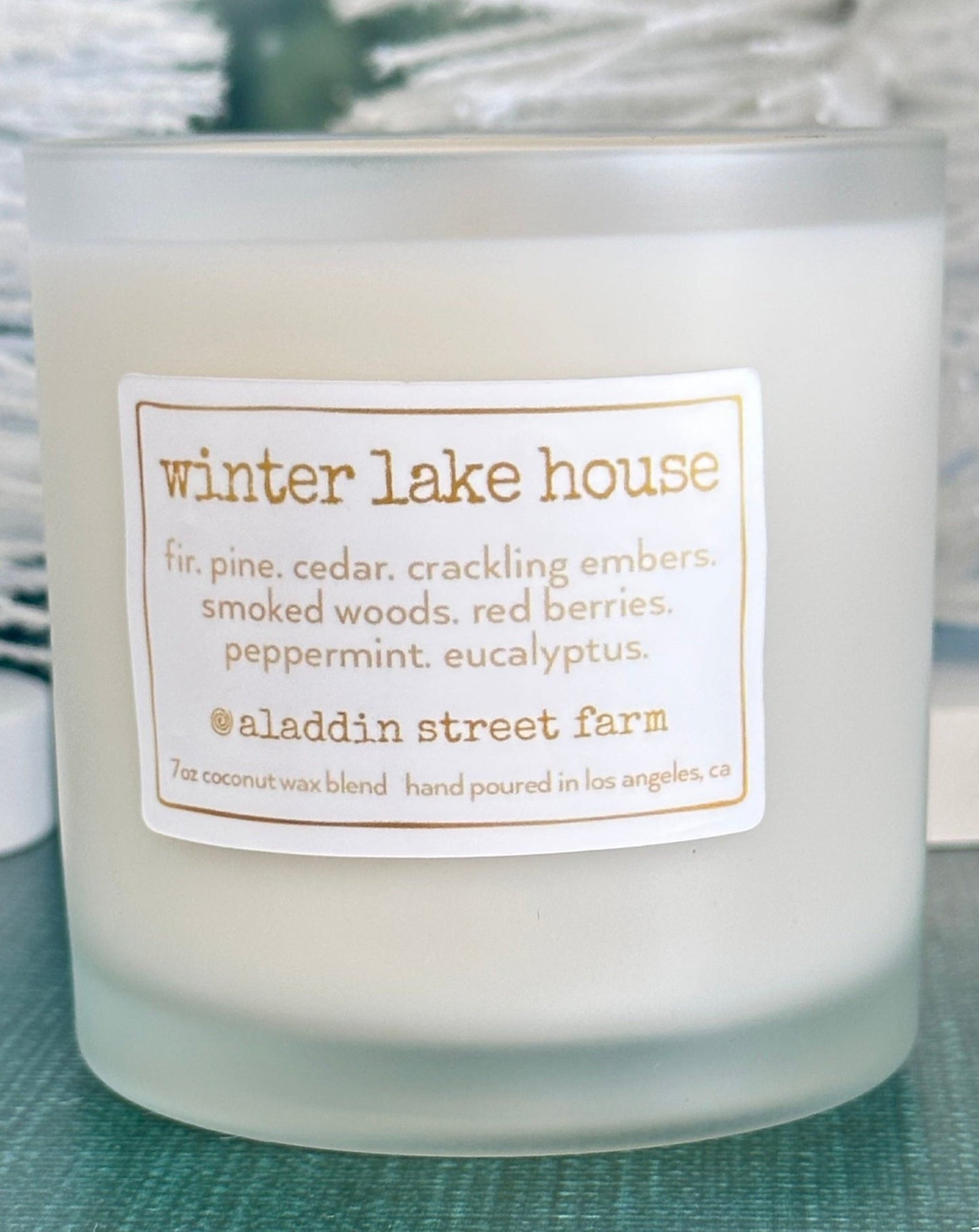 winter lake house - 7oz coconut wax candle holiday 2023 collection