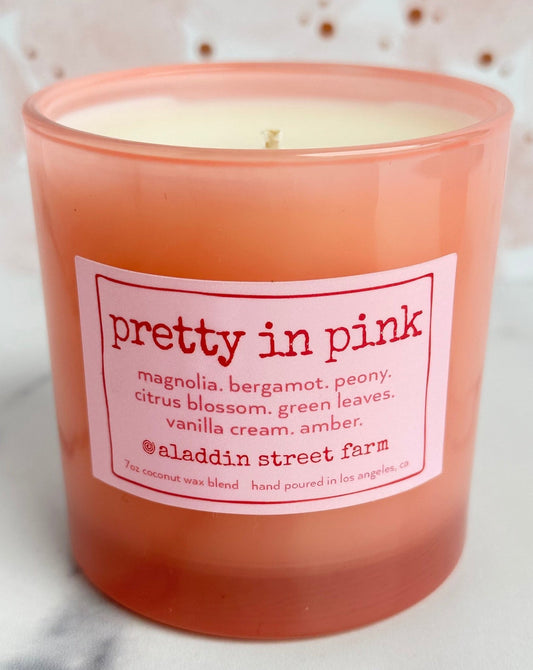 pretty in pink exclusive candle valentines day magnolia bergamot peony citrus blossom vanilla cream amber 7 oz coconut wax candle