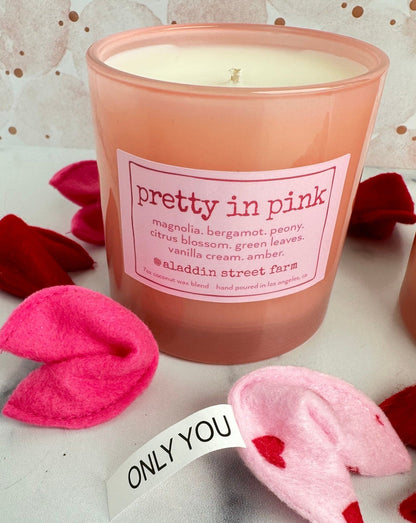 pretty in pink exclusive candle valentines day magnolia bergamot peony citrus blossom vanilla cream amber 7 oz coconut wax candle