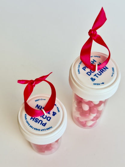 Prescription For Love - set of 2 Valentine's Day Pill Bottle Ornaments