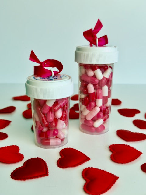 Prescription For Love - set of 2 Valentine's Day Pill Bottle Ornaments