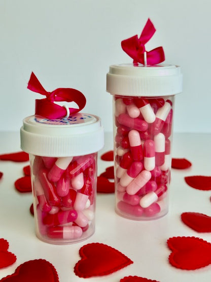 Prescription For Love - set of 2 Valentine's Day Pill Bottle Ornaments