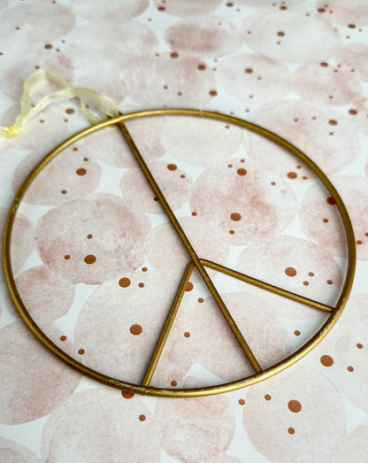 golden peace symbol ornament