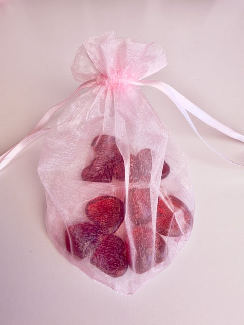 Valentines Day Glass Hearts - Set of 10