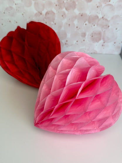 retro Valentines Day paper hearts - Set of 2