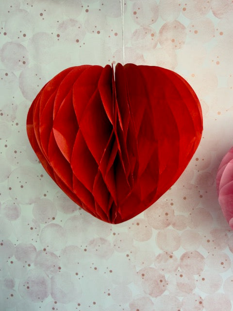 retro Valentines Day paper hearts - Set of 2