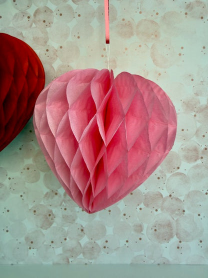 retro Valentines Day paper hearts - Set of 2