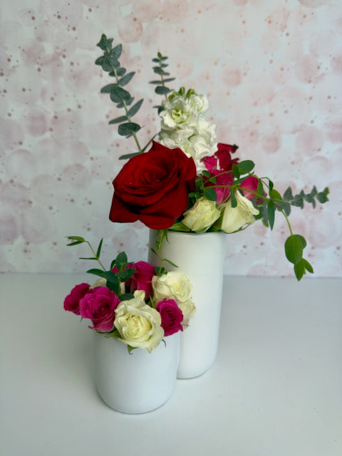 boho two-tiered white ceramic vase