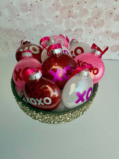 Valentines Day XOXO and XO Ornaments - Set of 3 - An Aladdin Street Farm Exclusive!