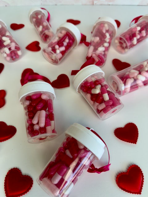 Prescription For Love - set of 2 Valentine's Day Pill Bottle Ornaments
