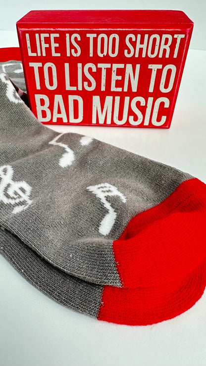 life is too short to listen to bad music - socks gift set