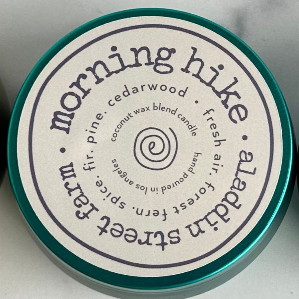 morning hike candle tin