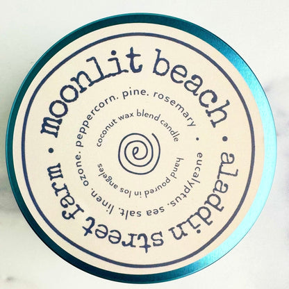 moonlit beach candle tin