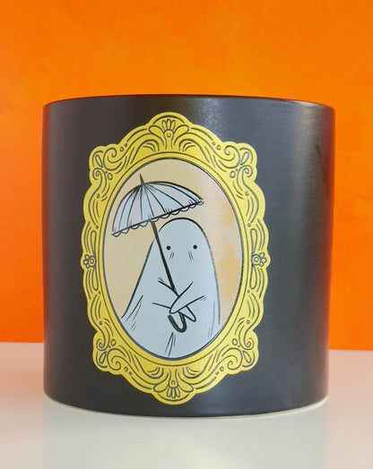 halloween spooky glam portrait planter pot - rainy day ghost