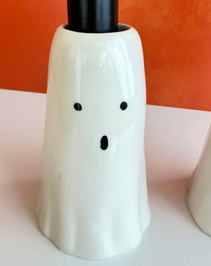 bestie ghostie halloween taper holders ceramic small