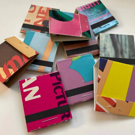 recycled vinyl LP cover matchbooks - set of 4