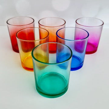 Rainbow Pride Set of 6 Glass Votive Holders