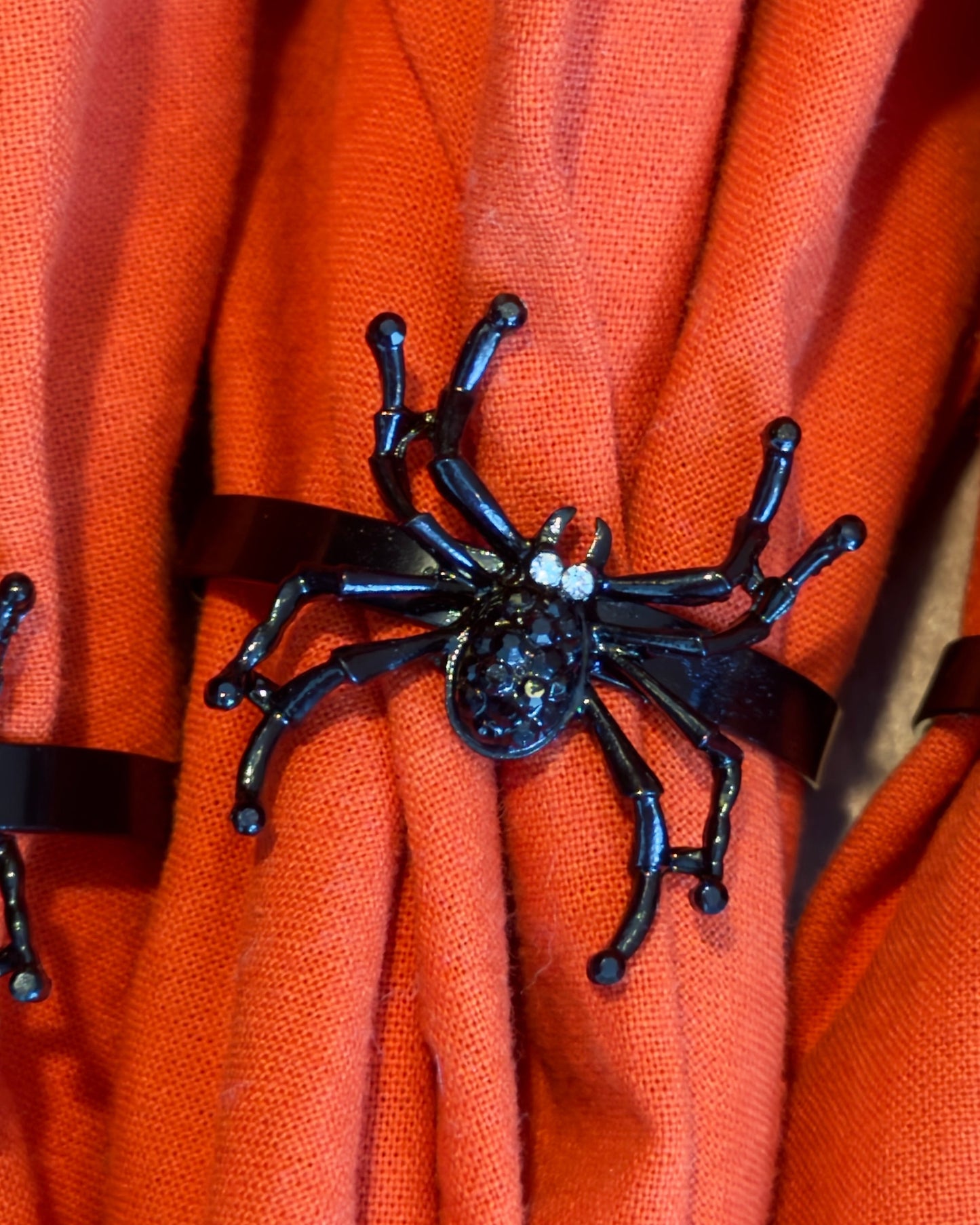 Black Magic Spider Napkin Rings - set of 4