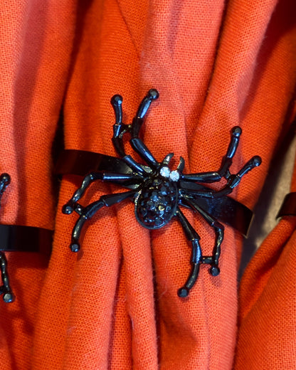 Black Magic Spider Napkin Rings - set of 4