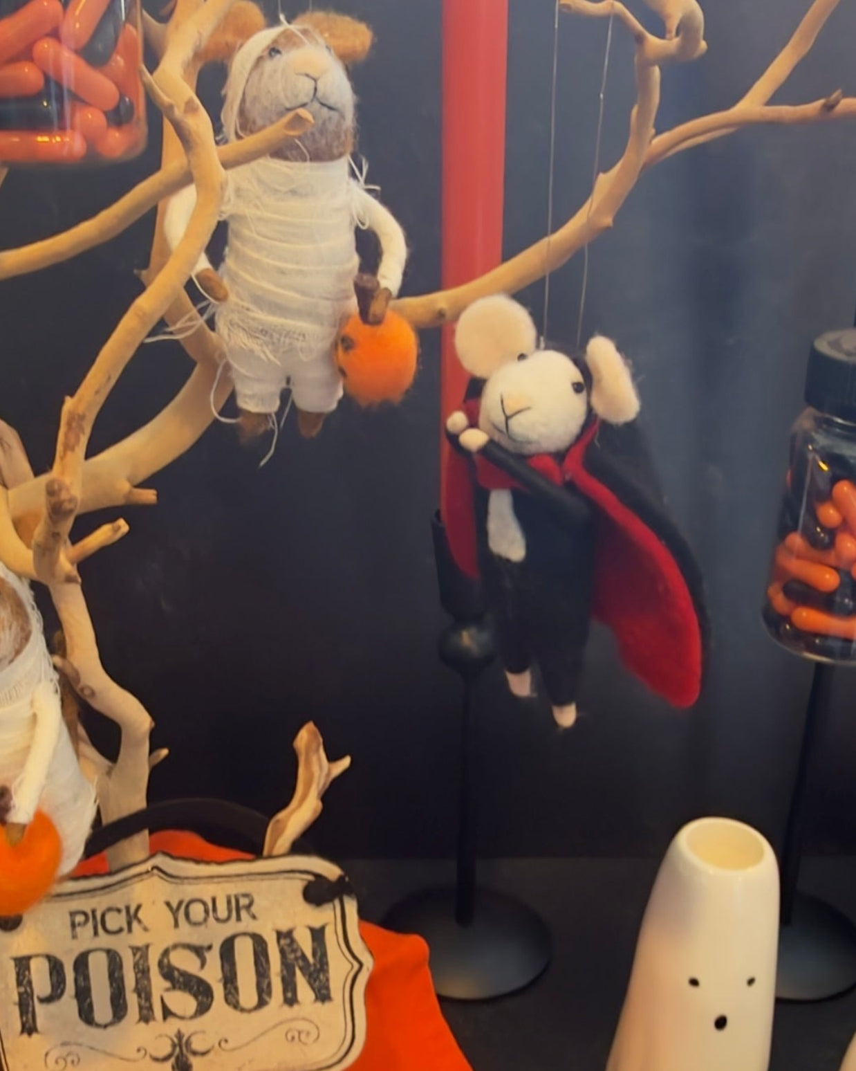 Count Squeakula Felt Mouse Halloween Ornament