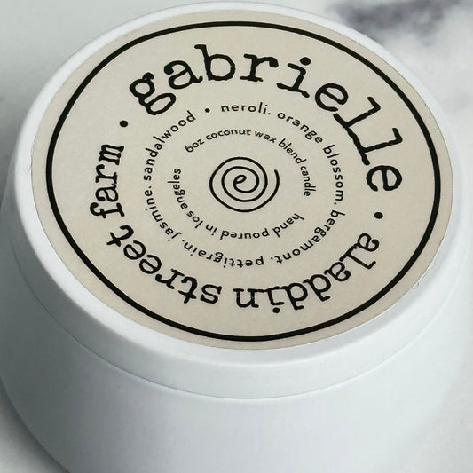 top view of the gabrielle candle tin